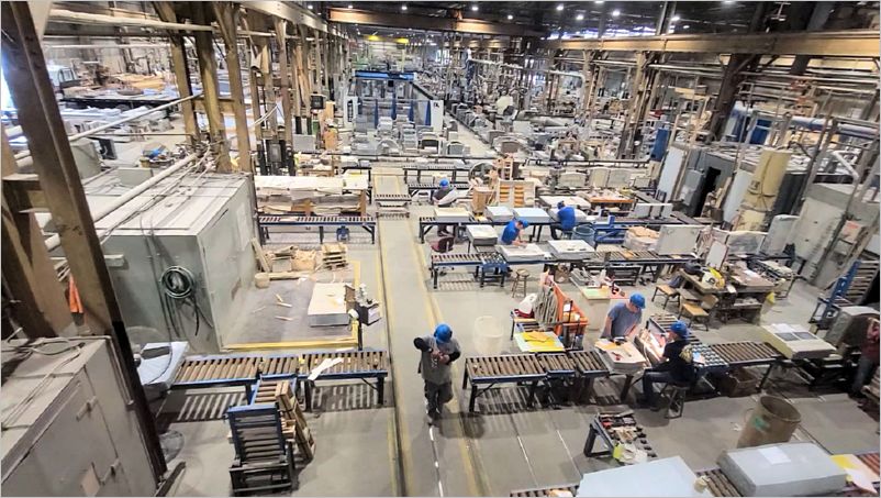 Viewing balcony, granite manufacturing plant